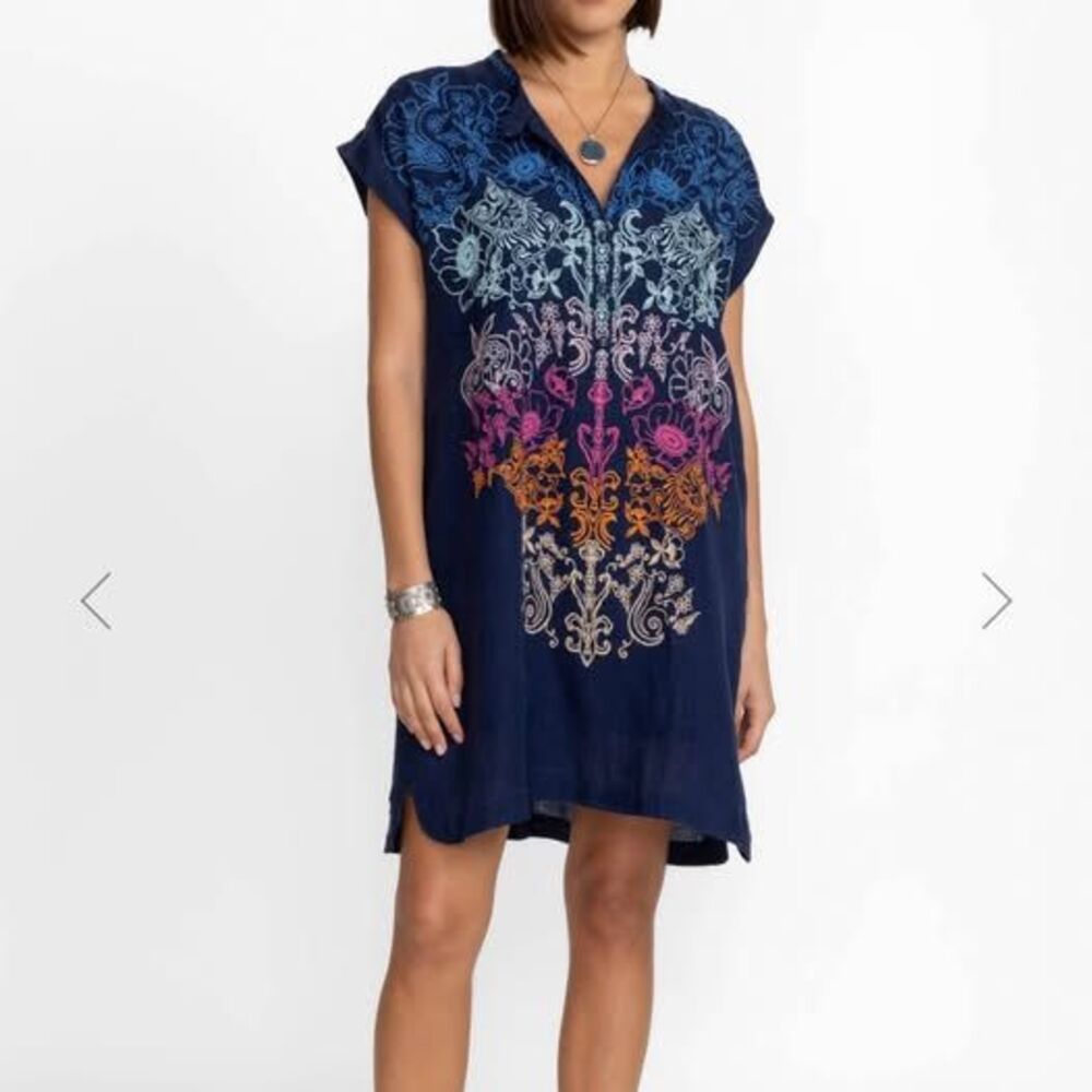 Johnny was 2x nwt linen mishti embroidered dress